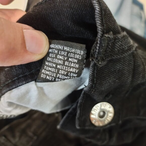 AHP Another Hype Piece Jeans Mens 34x31 Black Slim Straight Pant Crossbones Flaw - Picture 9 of 12